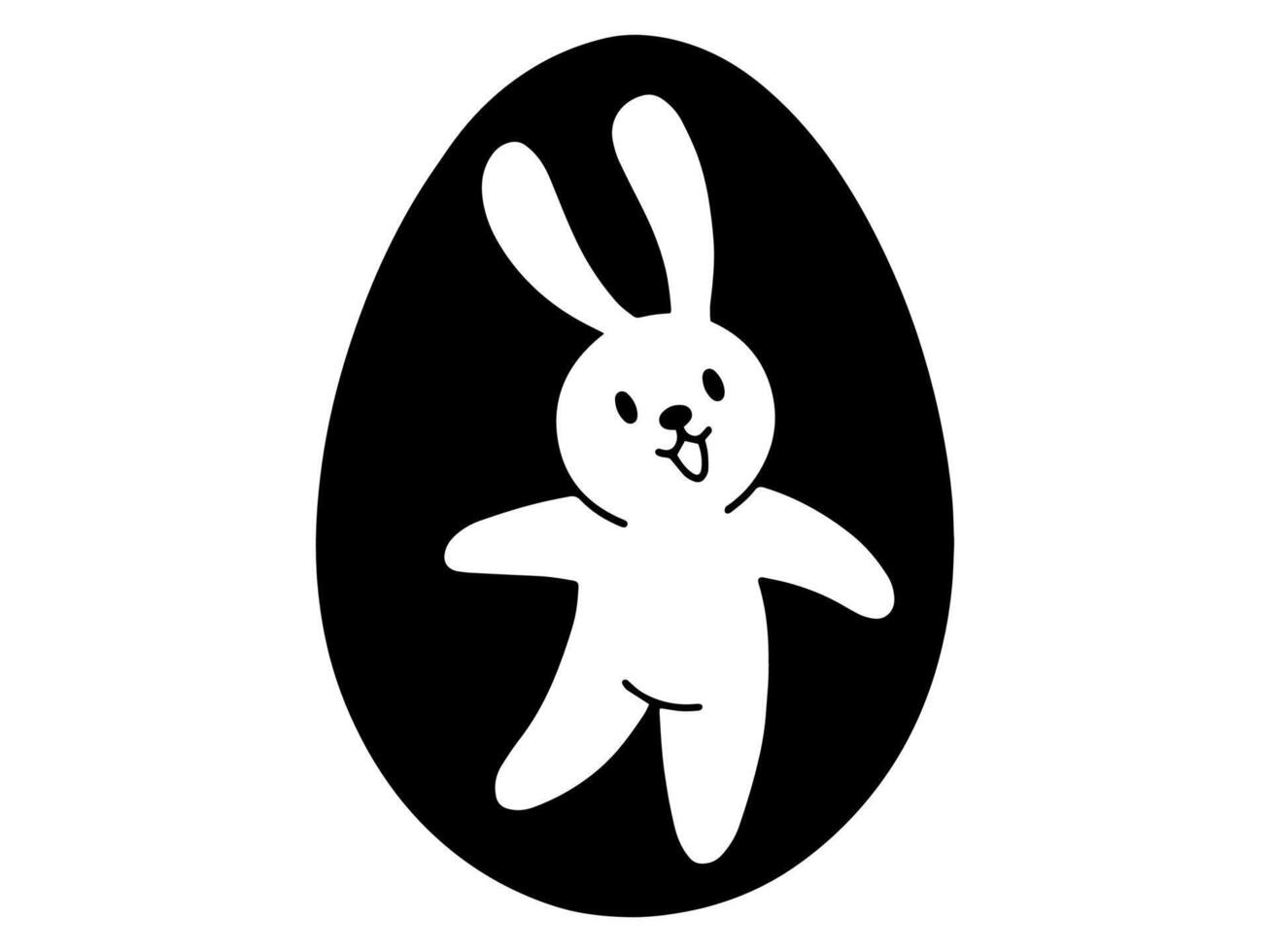Easter Eggs Line Art Bunny vector