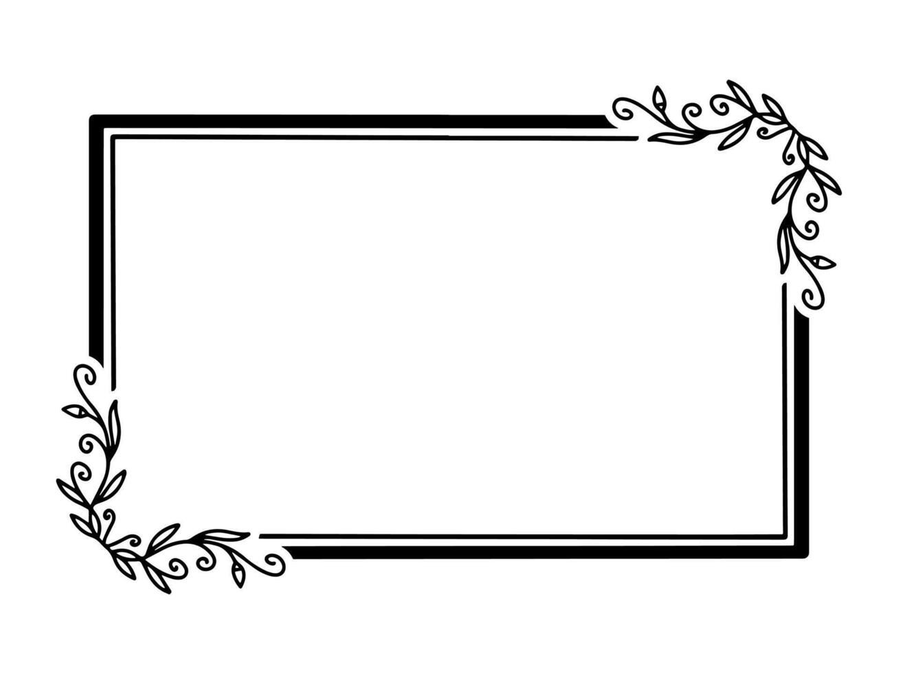 Flower Line Art Frame Illustration vector