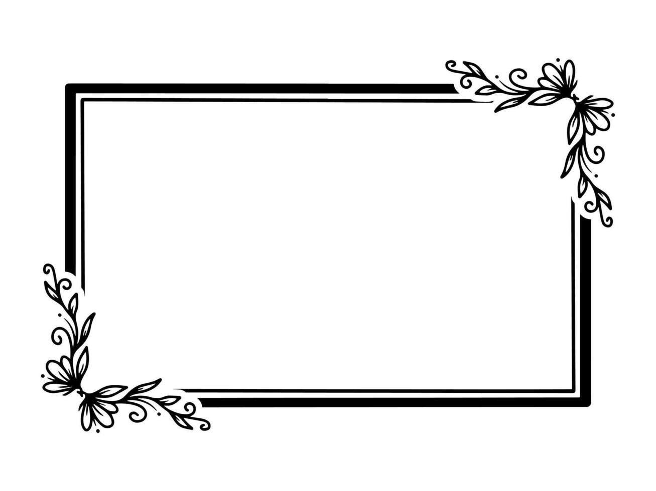 flor línea Arte marco ilustración vector