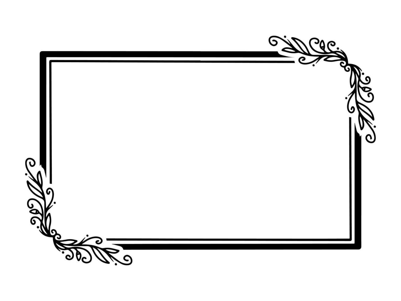 Frame Flower Sketch Line Art vector