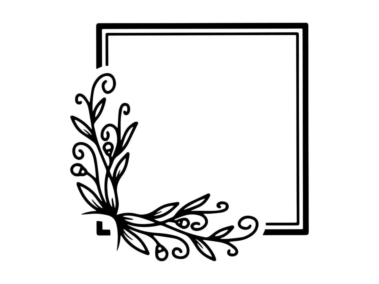 Frame Flower Sketch Line Art vector