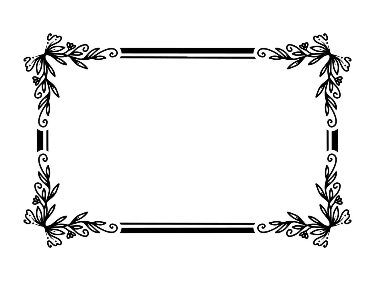 Flower Frame Black and White vector