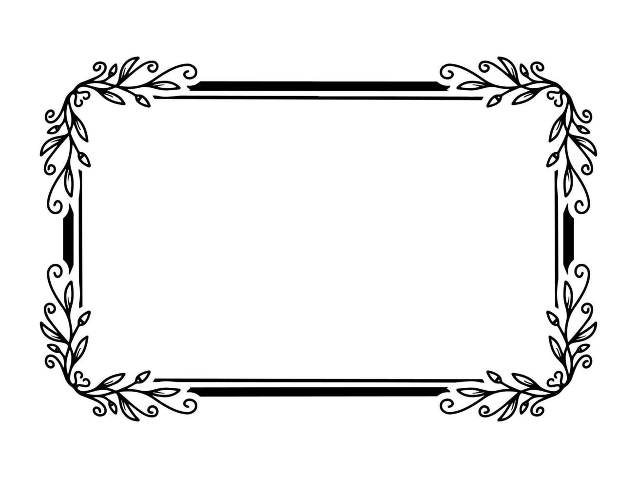 Flower Frame Black and White vector