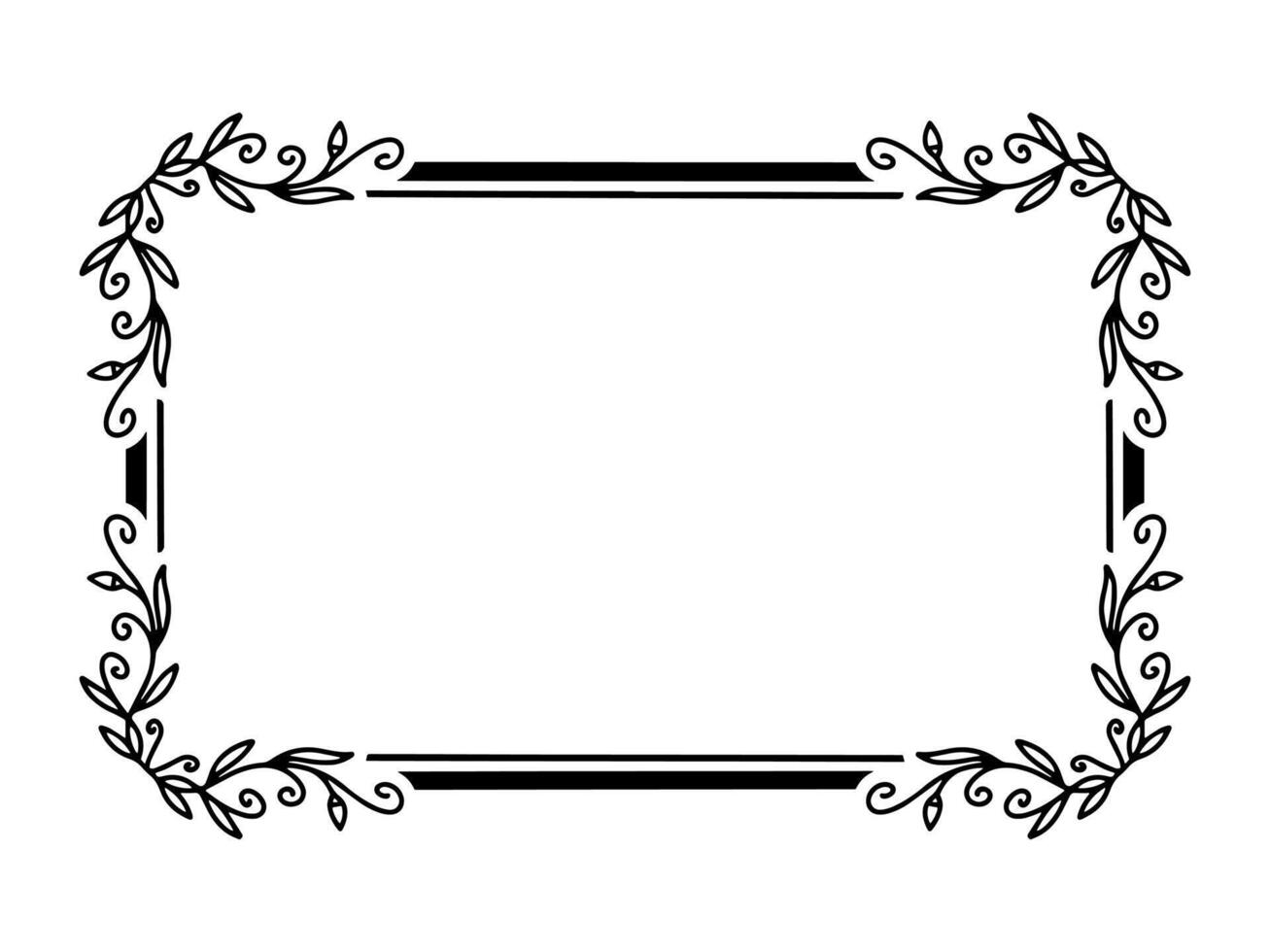 Flower Frame Black and White vector