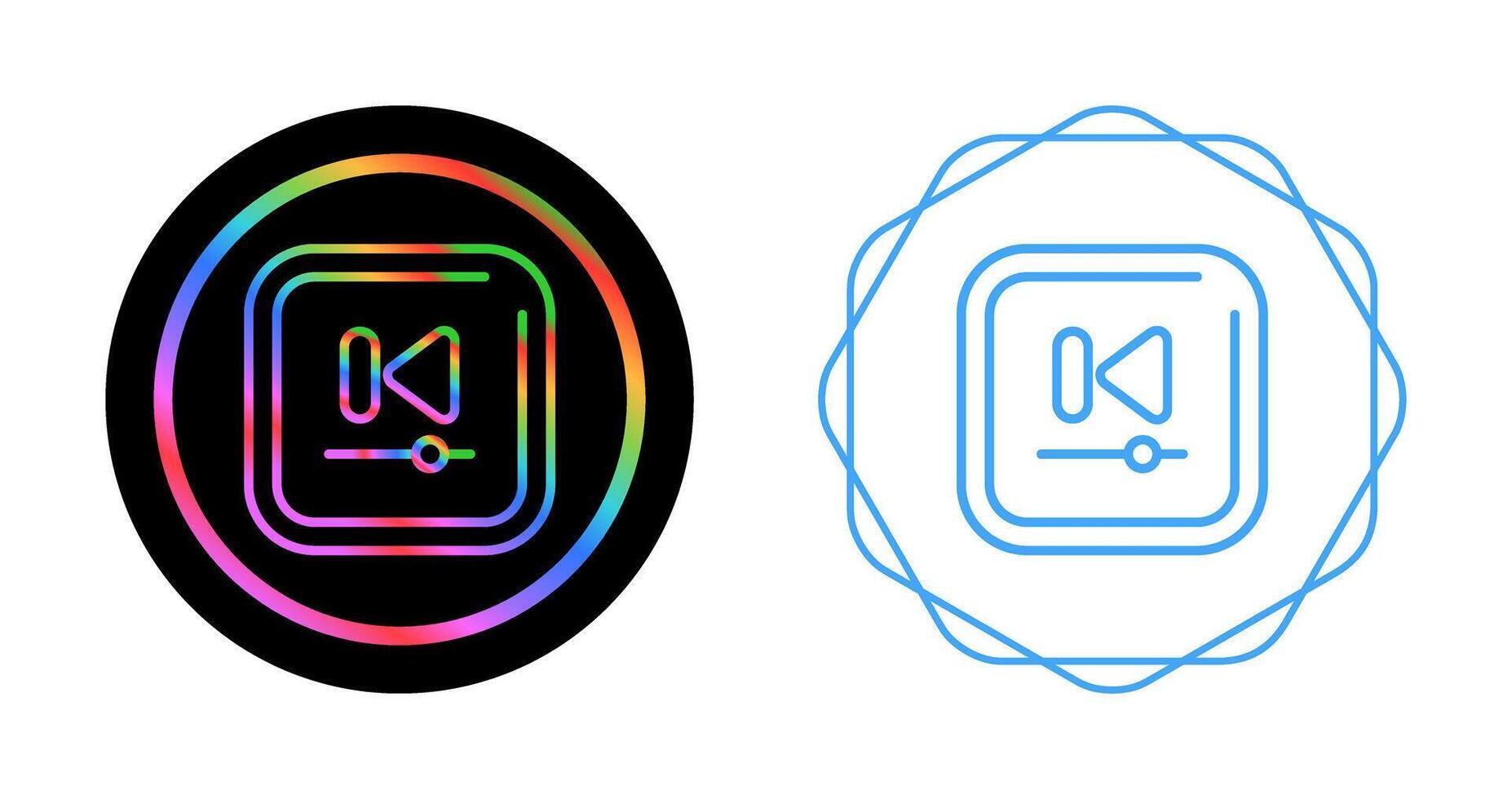 Video Previous Track Square Vector Icon