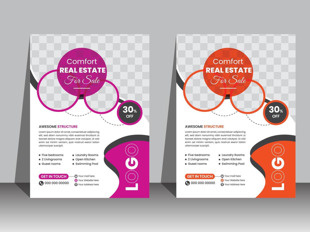 Real Estate Business Flyer Design Template vector