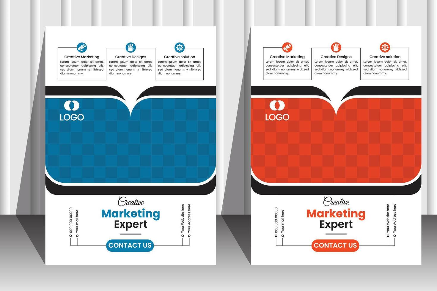 Corporate business flyer template with two color variation vector