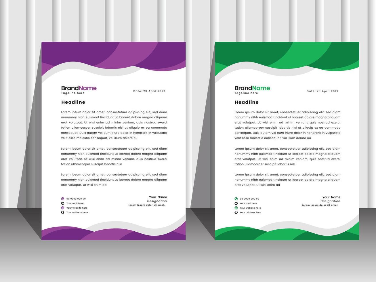 Professional corporate company business letterhead design template. vector