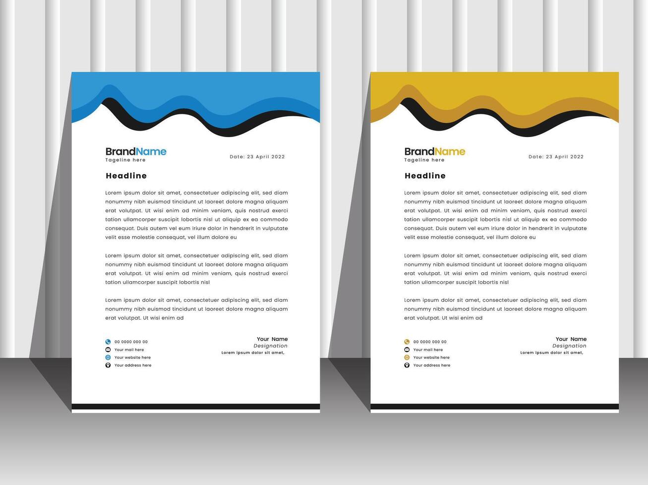 Professional business letterhead design vector