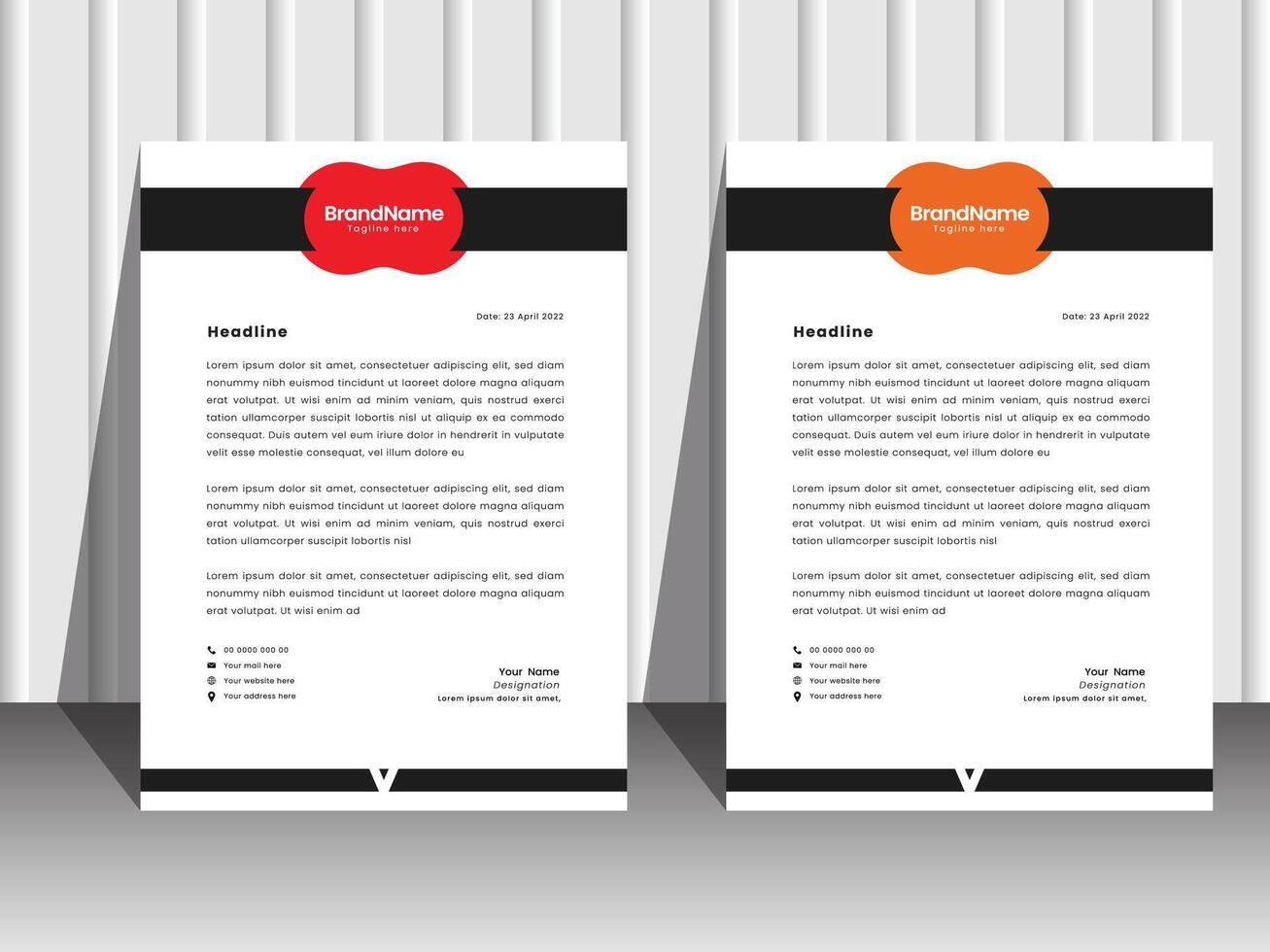 Professional business letterhead design template. vector