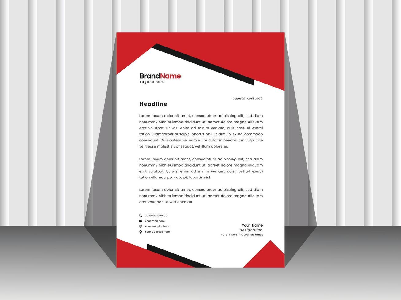 Modern and creative letterhead design template. vector