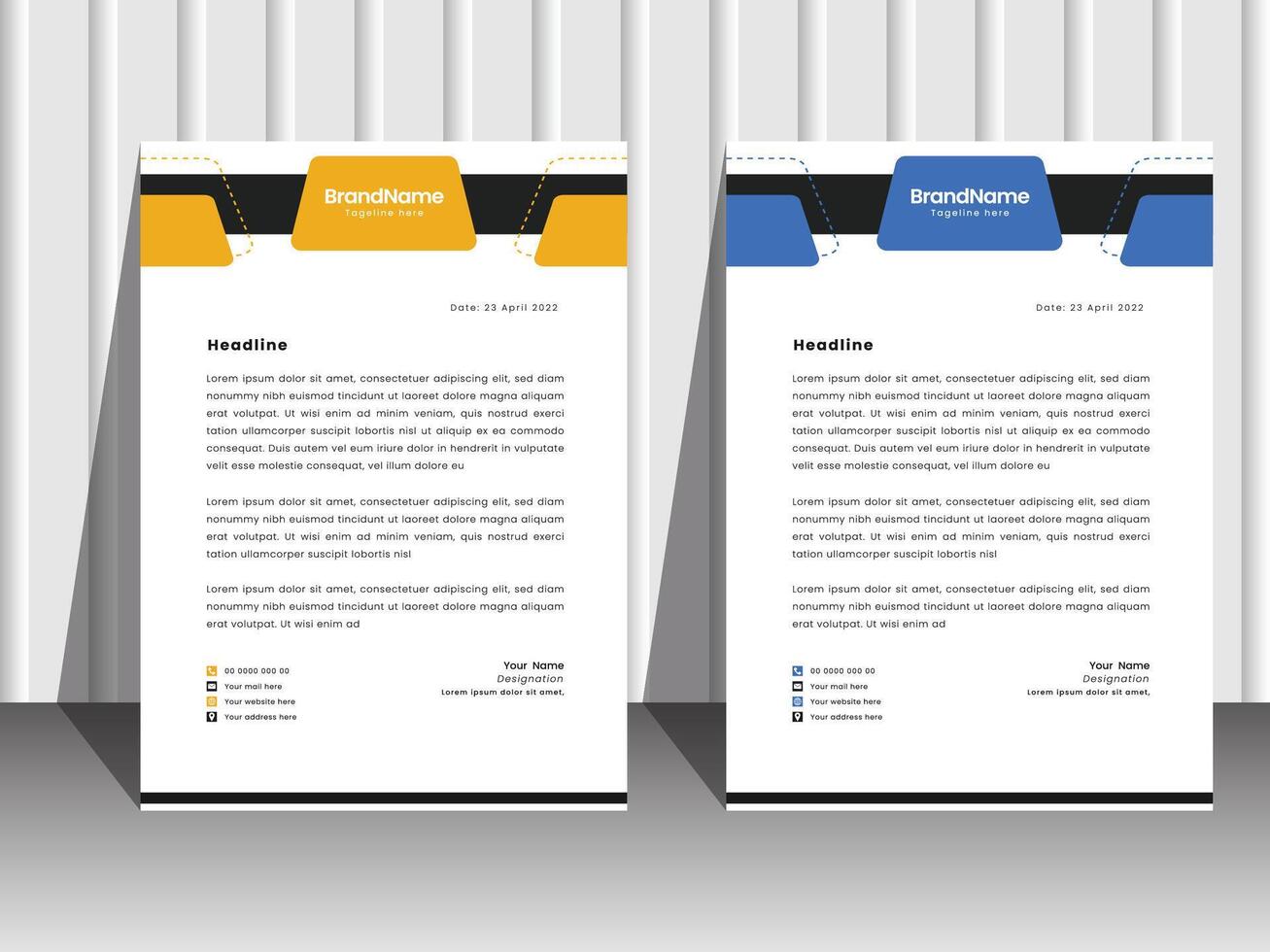 Professional business letterhead design vector
