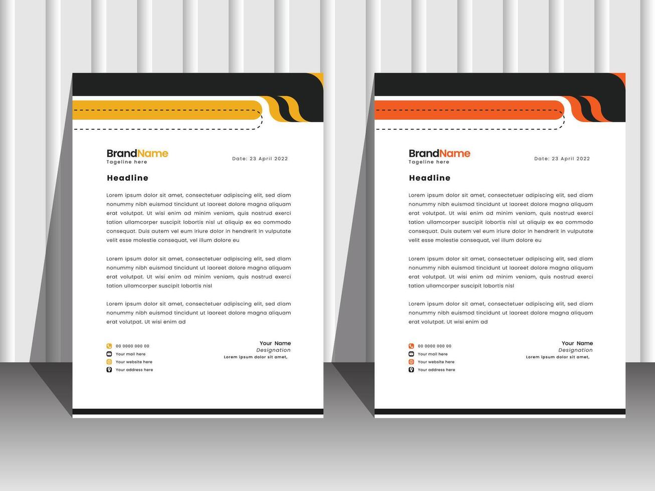Unique letterhead design template. vector