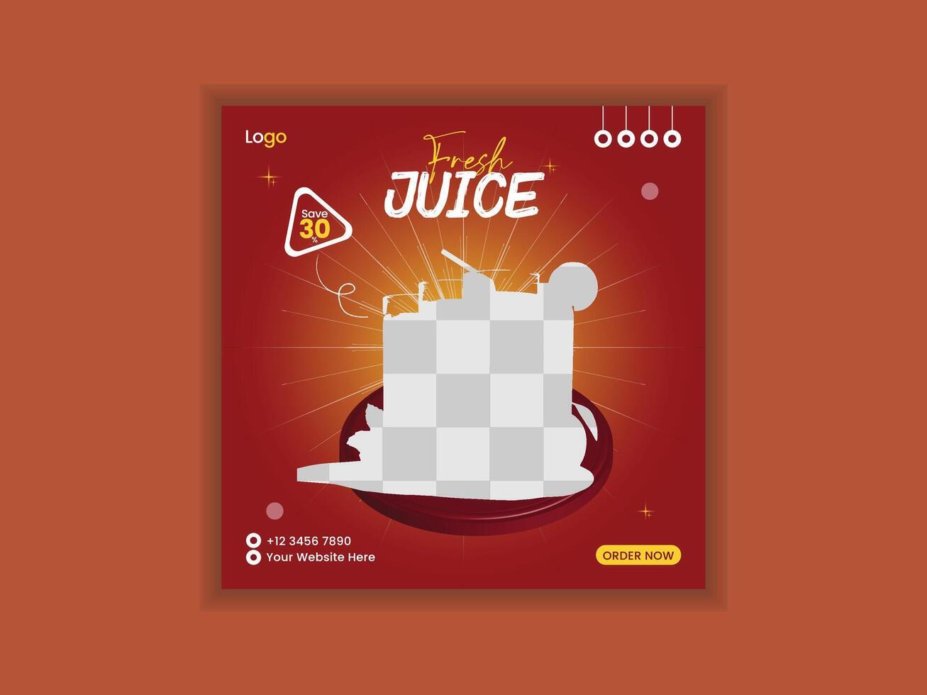 Juice social media post banner template. vector