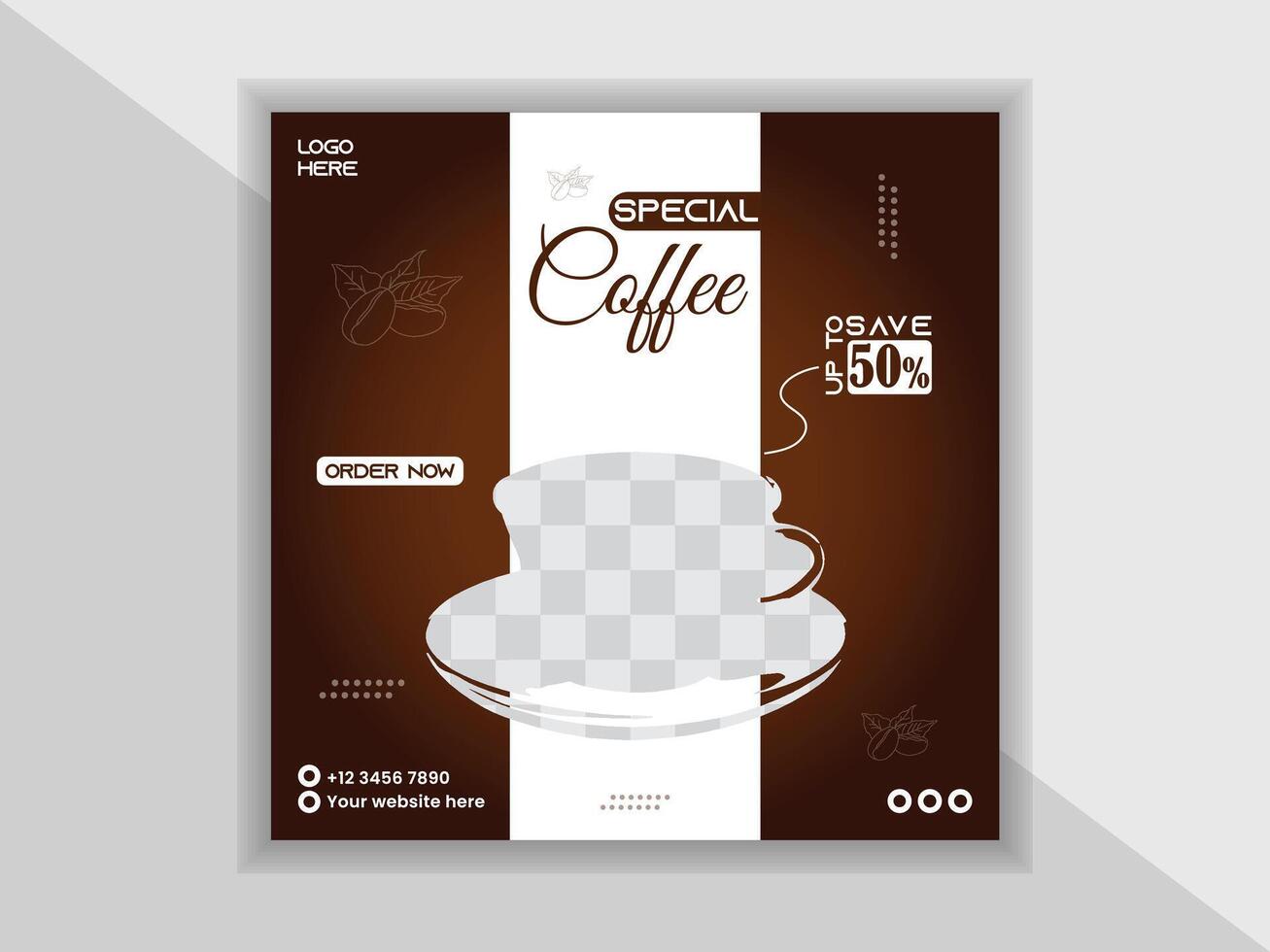 Coffee social media banner post template vector