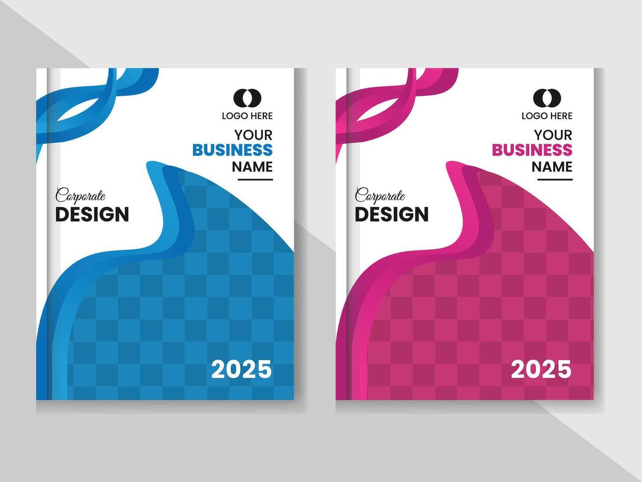 Corporate and creative annual cover design template. vector