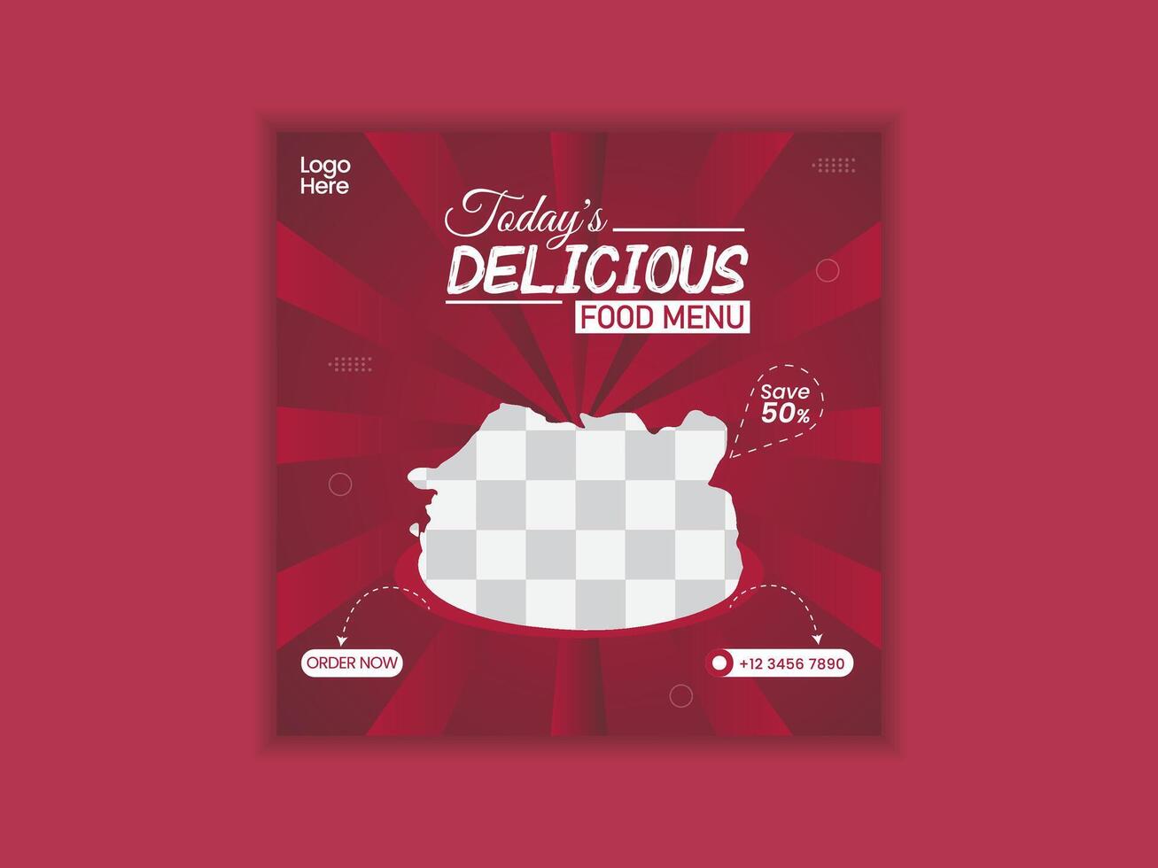 Delicious food menu banner template. vector
