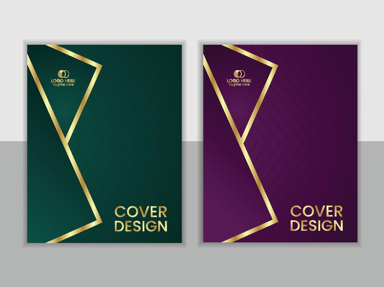 Professional book cover or annual report design template. vector