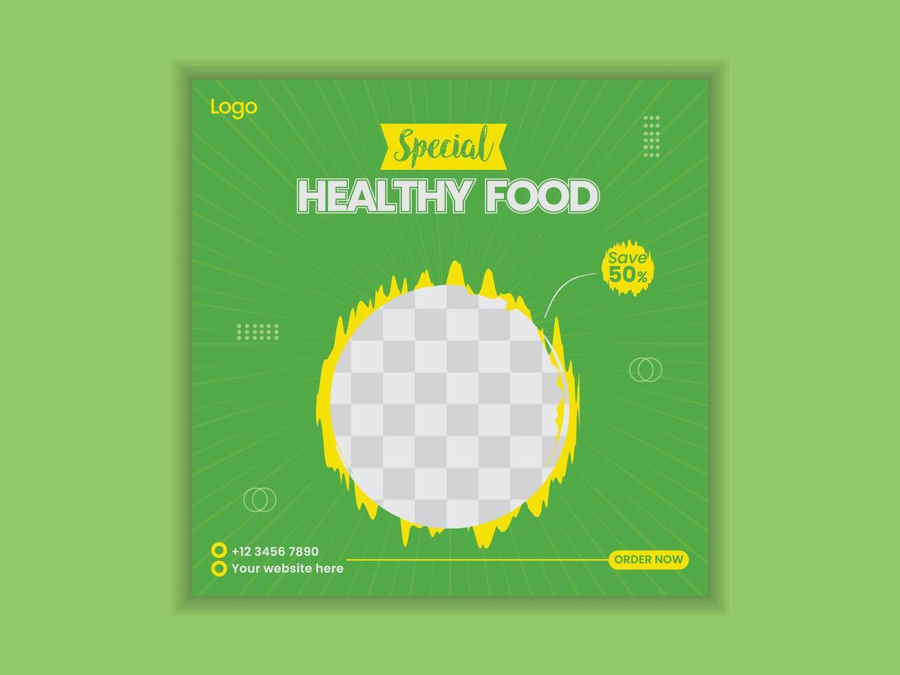 Healthy food social media banner template. free vector. vector