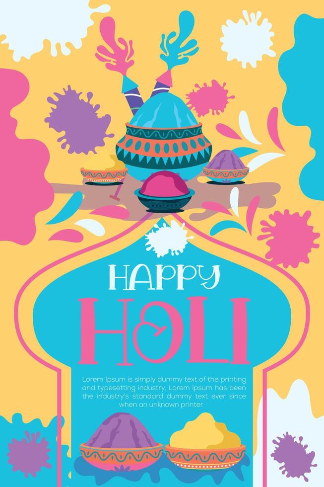 Happy Holi colorful banner template indian hinduism festival celebration, social media poster design  and horizontal banner template for holi festival celebration vector