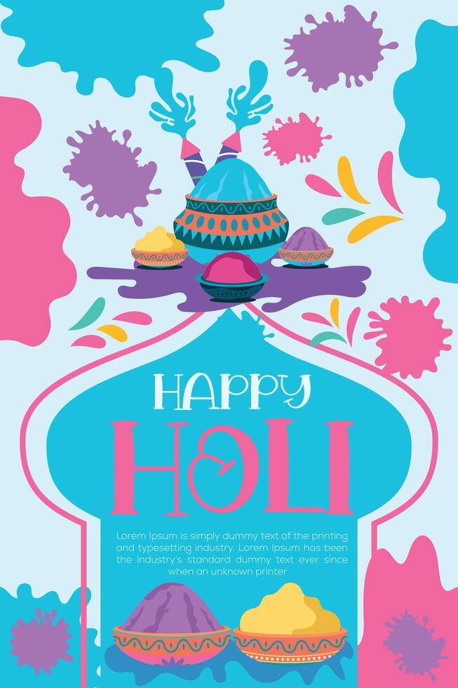 Happy Holi colorful banner template indian hinduism festival celebration, social media poster design  and horizontal banner template for holi festival celebration vector