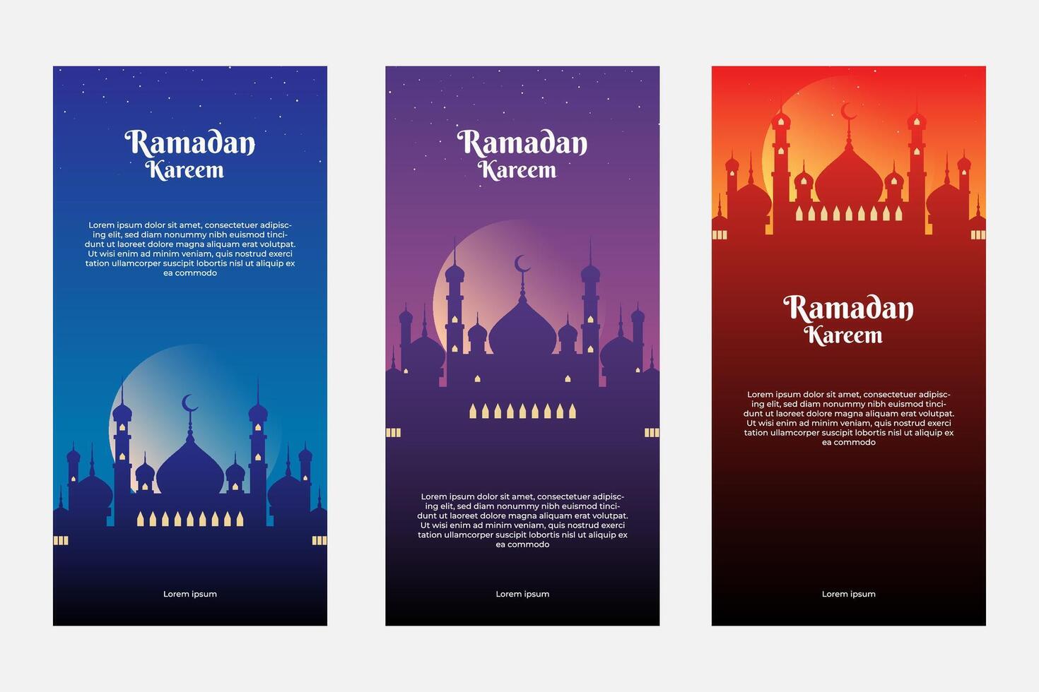 Ramadán bandera modelo. bandera diseño con hermosa mezquita vector