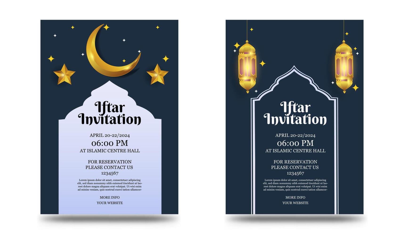 iftar invitación con hermosa Ramadán decoraciones vector