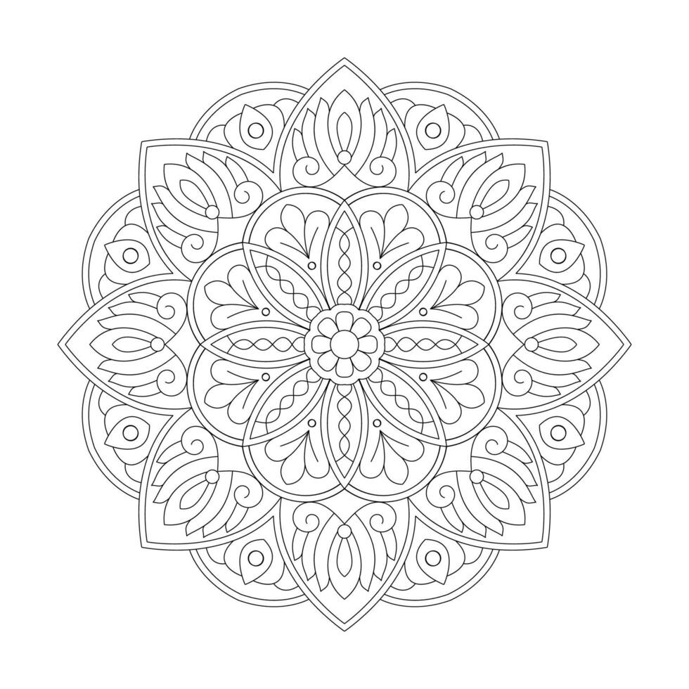 Snowflake silhouette pattern for Coloring book page vector