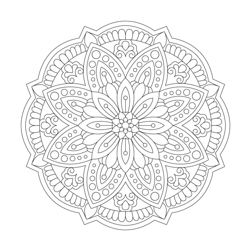 Circle flower of mandala with floral ornament pattern vector