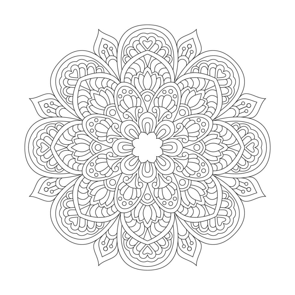 flor mandala Clásico decorativo elementos para colorante libro página vector