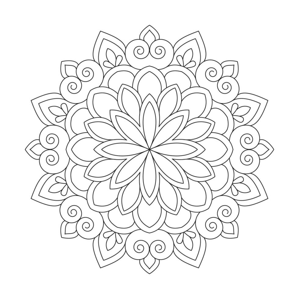 Luminous Decorative Mandala Coloring Book Page for kdp Book Interior vector