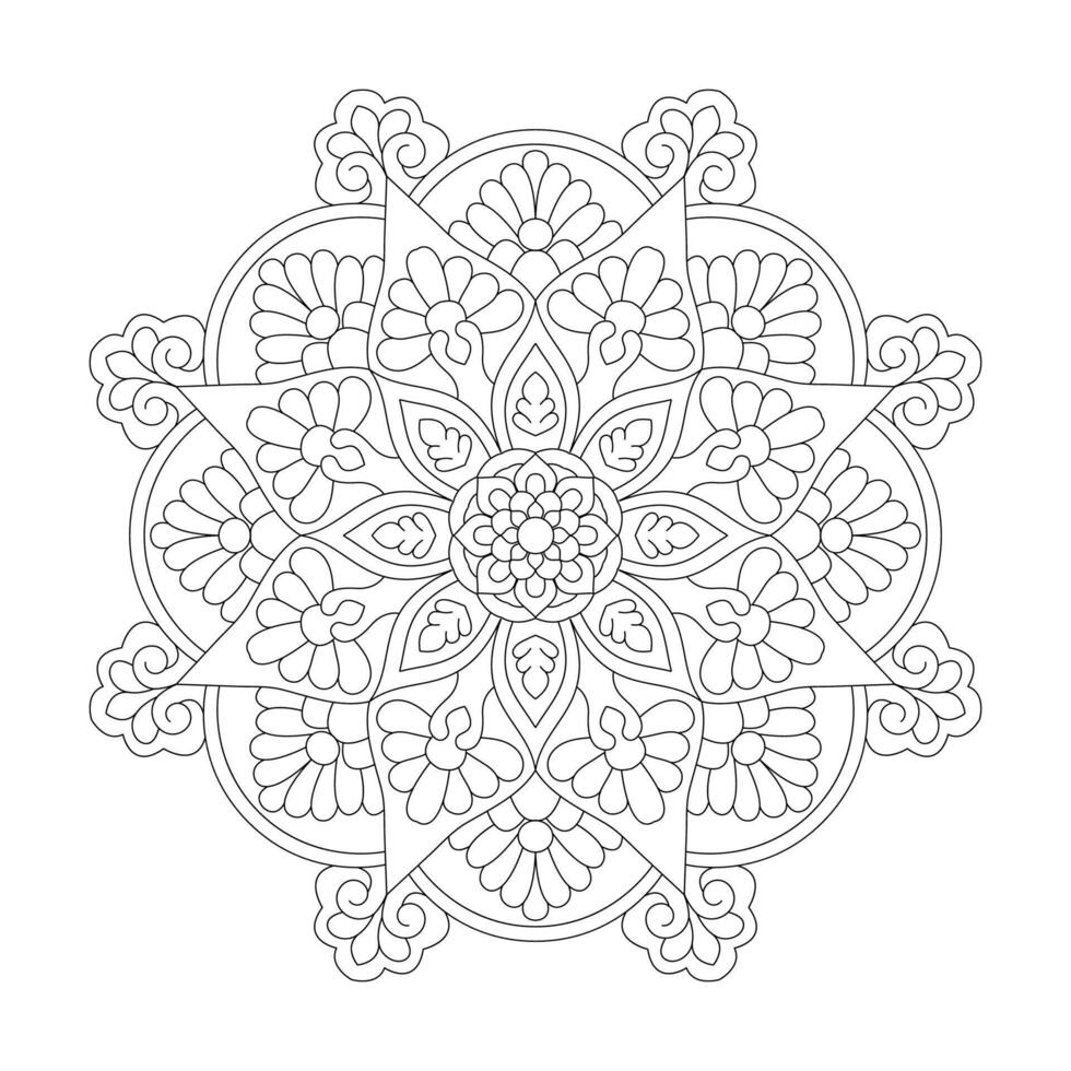 un sin costura modelo de intrincado mandala para colorante libro página vector