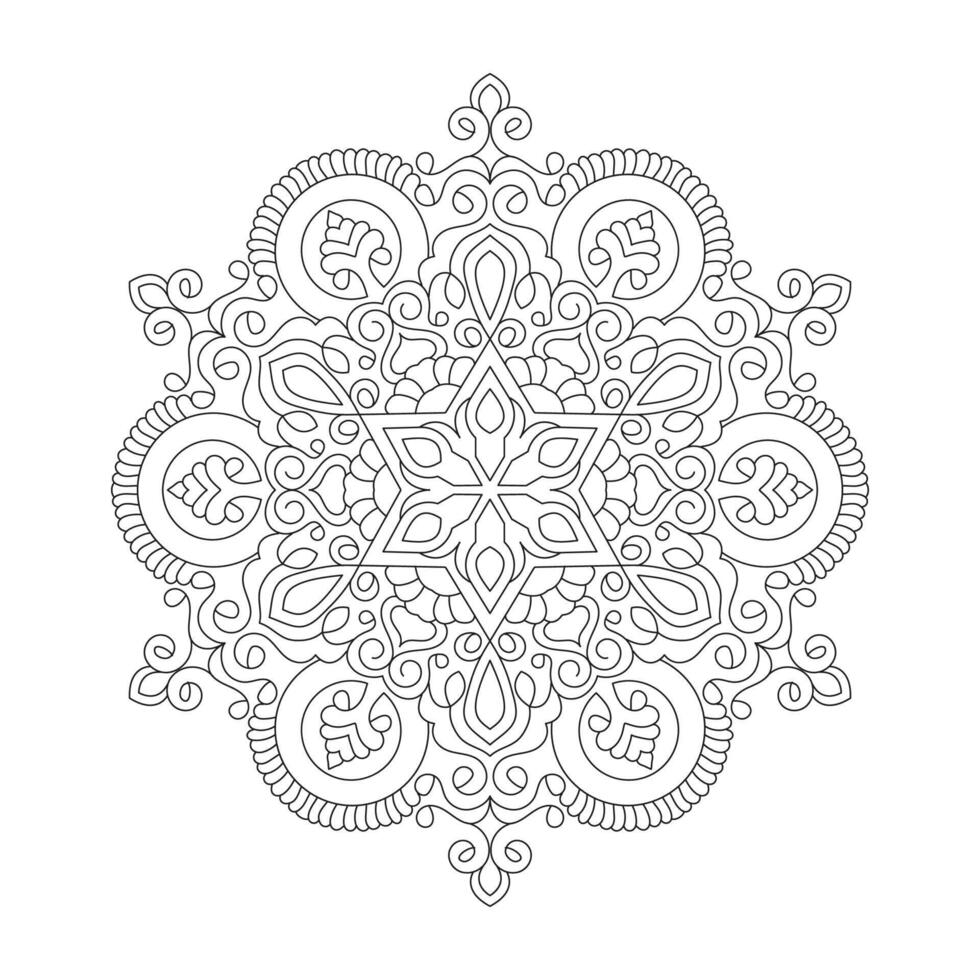 sencillez místico mandala colorante libro página para kdp libro interior vector