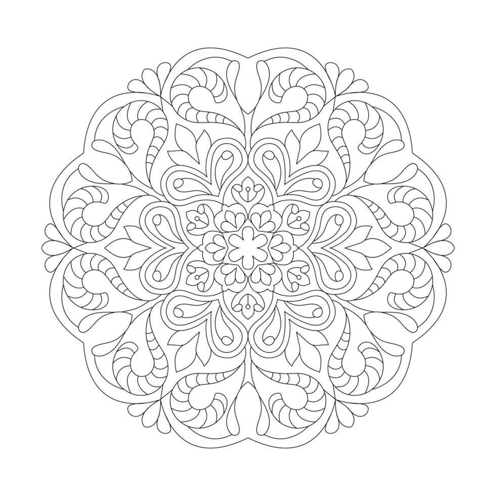 floral etéreo consistente de flores para colorante libro página vector