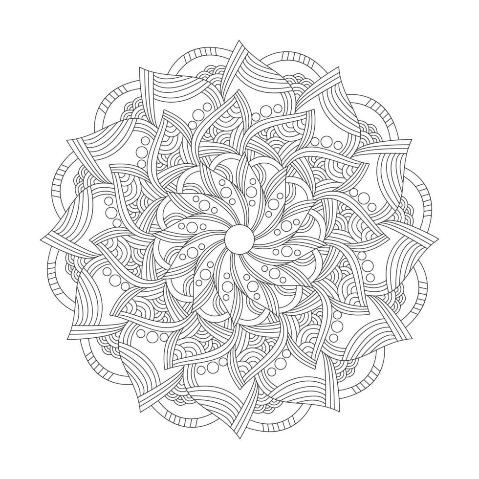 feliz decorativo mandala colorante libro página para kdp libro interior vector