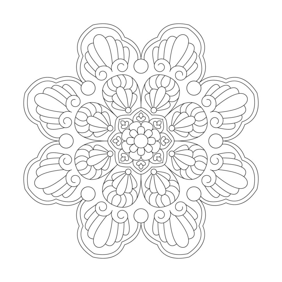 estilizado mandala con floral modelo para colorante libro página vector