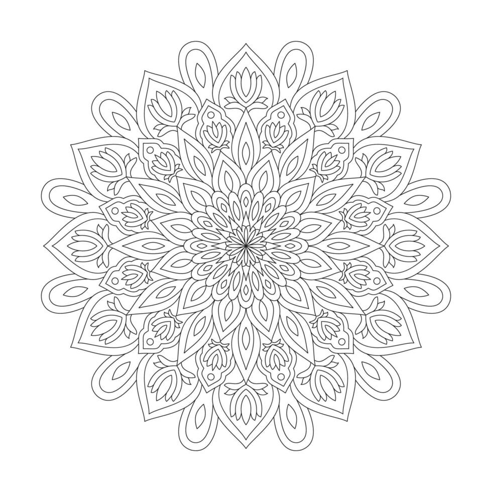 circular modelo en el formar de un mandala para colorante libro página vector