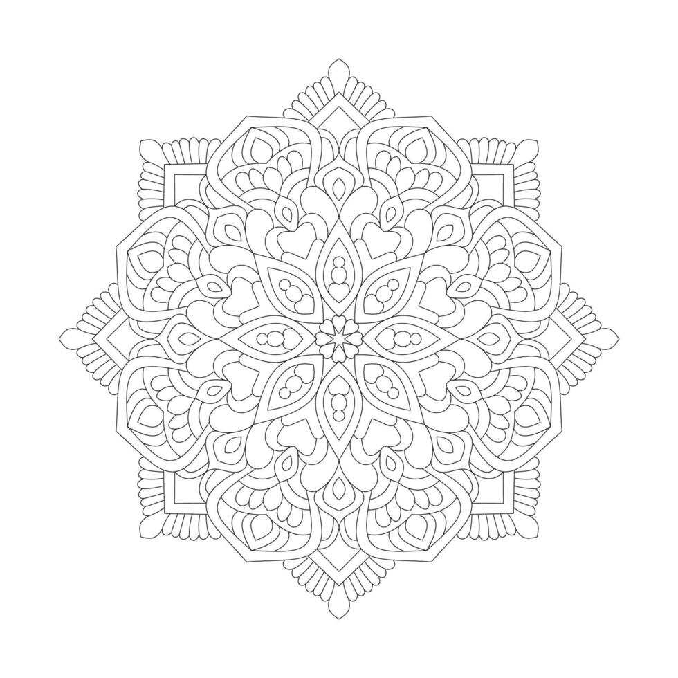 Simplicity Affirmations Mandala Coloring Book Page for kdp Book Interior vector