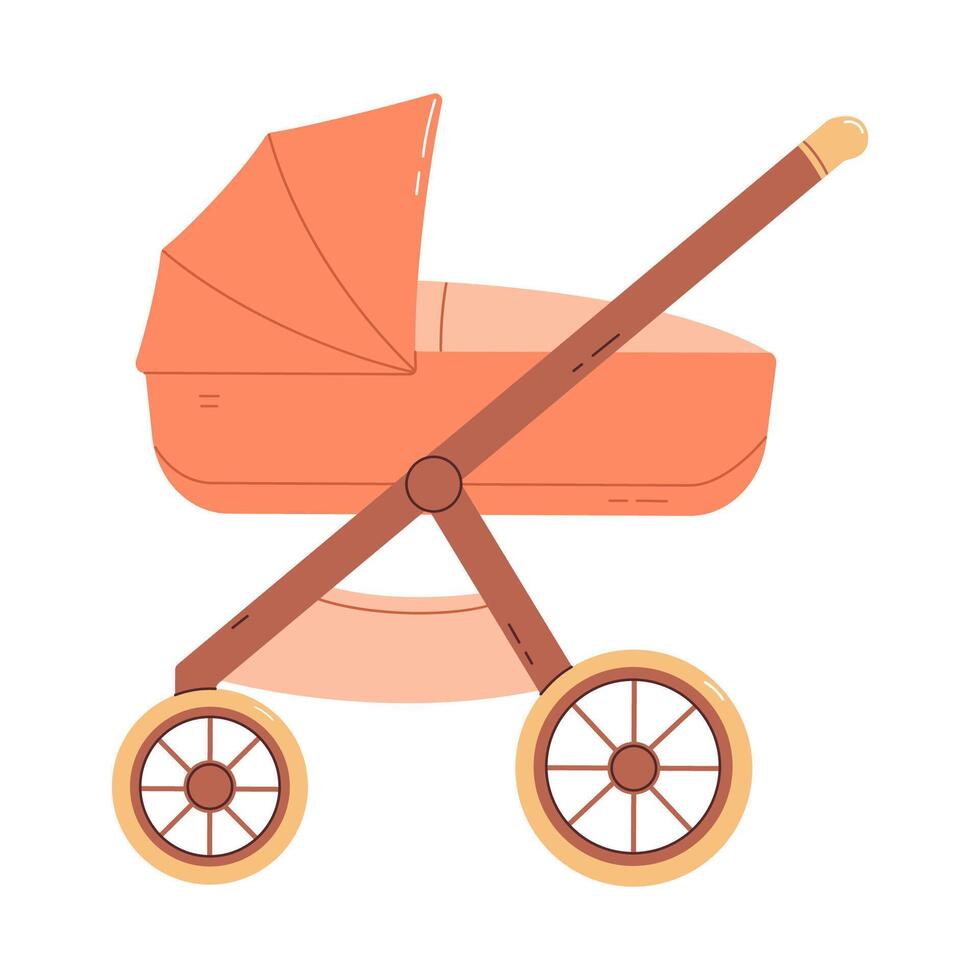 Baby carriage. Flat vector illustration isolated on white background