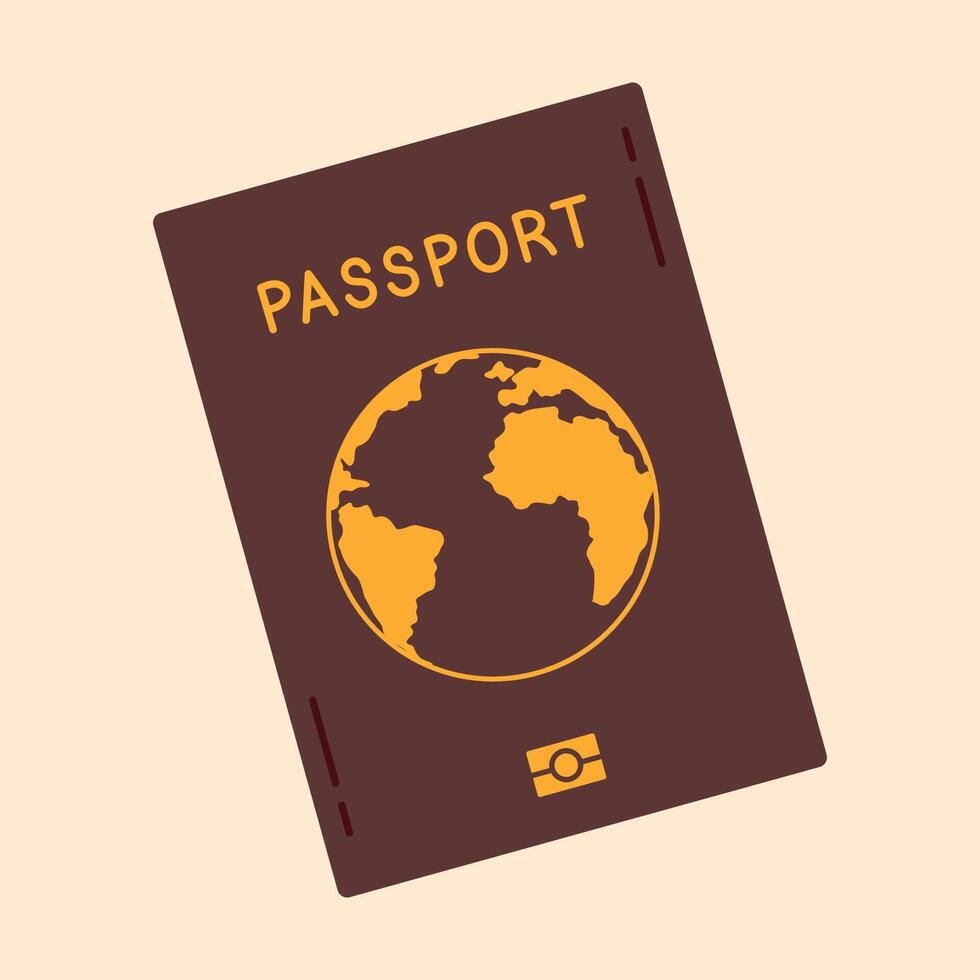 International passport cover flat vector isolated illustration