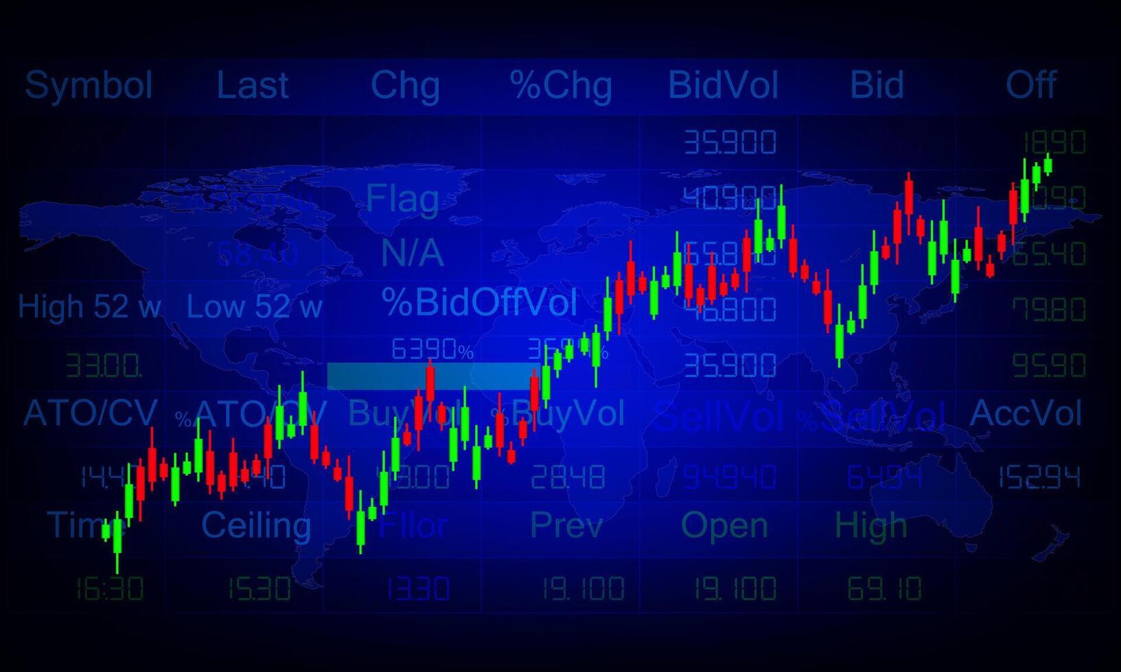 bar gráfico valores mercado Finanzas tecnología vector ilustración