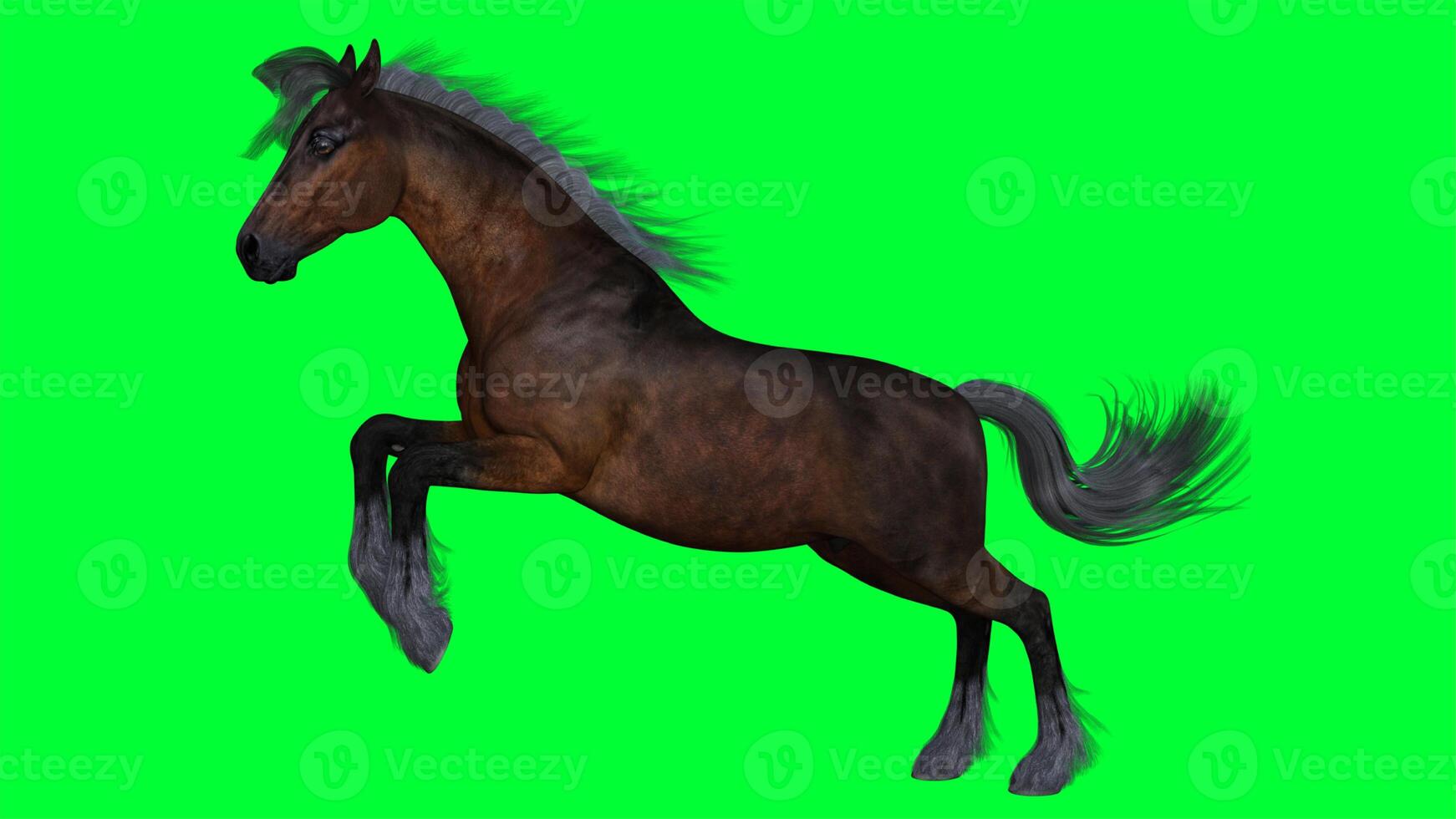 caballo en un verde pantalla foto