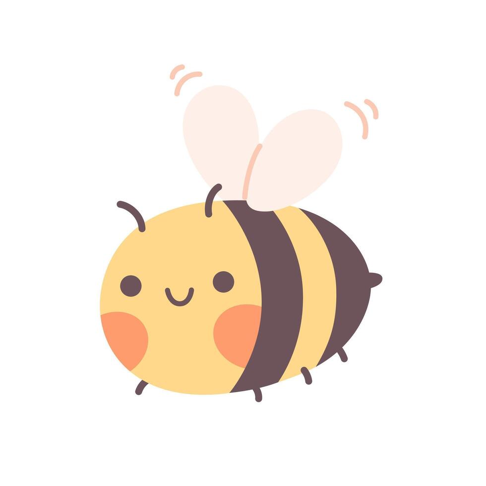Cute bee. Spring character. Spring time. vector