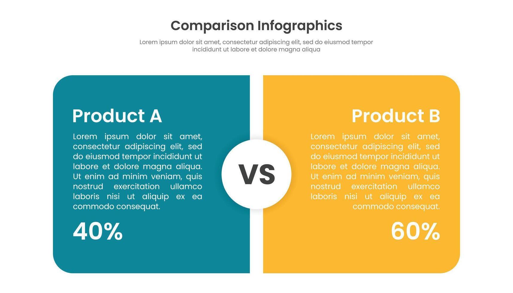 comparación infografía para productos comparar. infografía modelo diseño vector