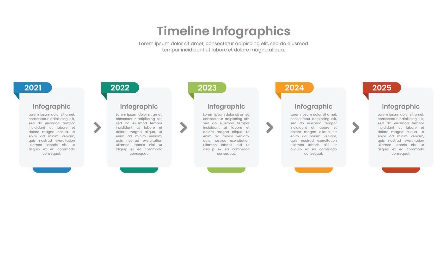 infografía cronograma modelo con cinco año períodos para negocio presentación vector