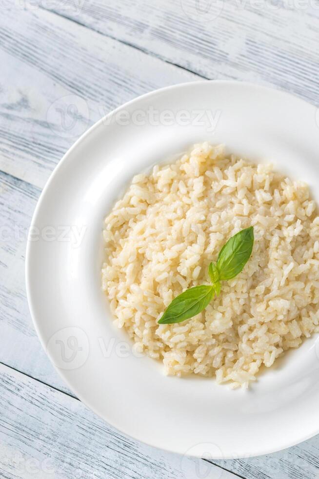 Portion of risotto photo