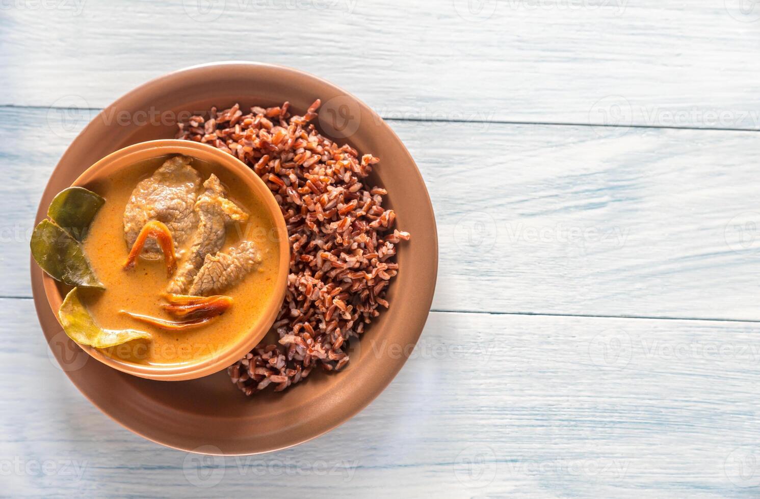 Bowl of thai panang curry photo