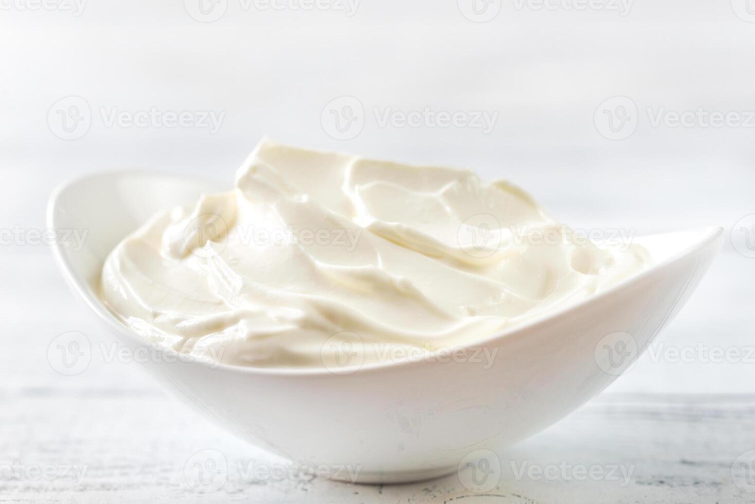 Bowl of Greek yogurt photo