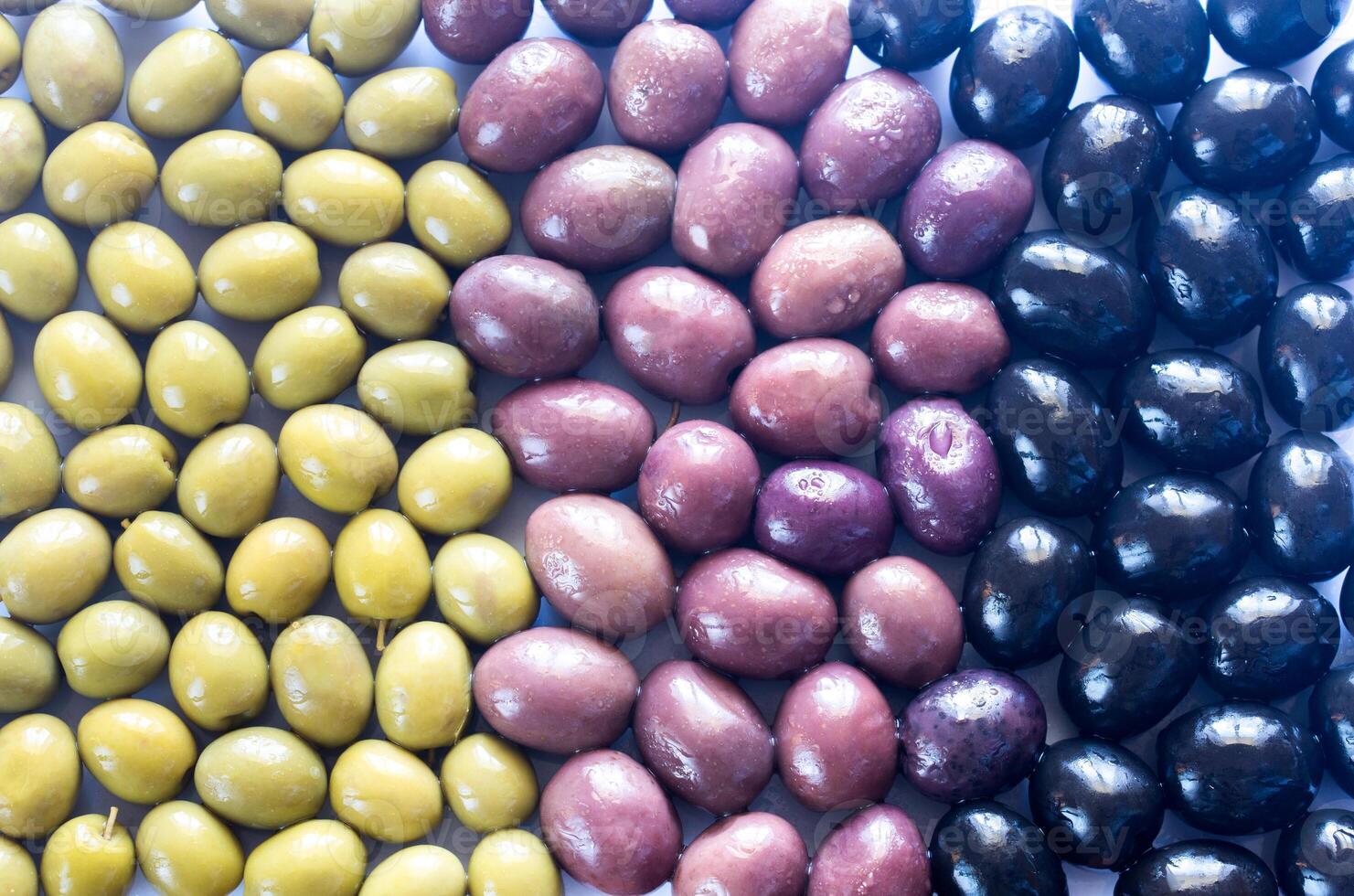 Assortment of olives top view photo