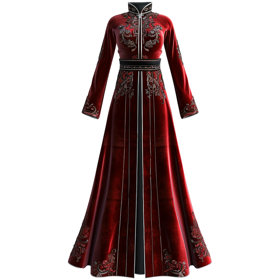 AI generated Velvet ao dai isolated on transparent background png